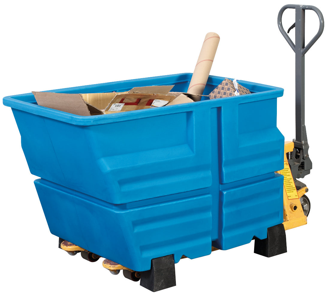 Multipurpose container PE blue with feet, 800 L, 1340x845x1030, polyethylen