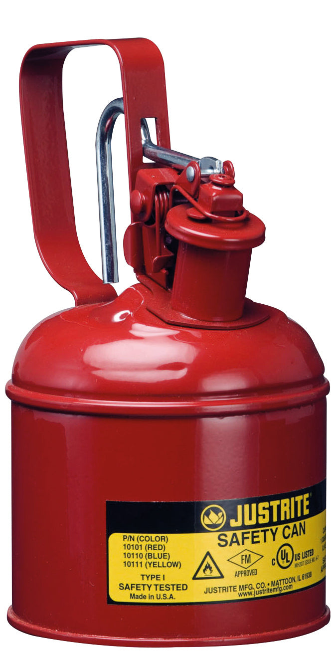 Sicherheitsbehälter Stahlblech pulverbeschichtet Rot, Inhalt: 1 Liter, Stahlblech pulverbeschichtet glatt