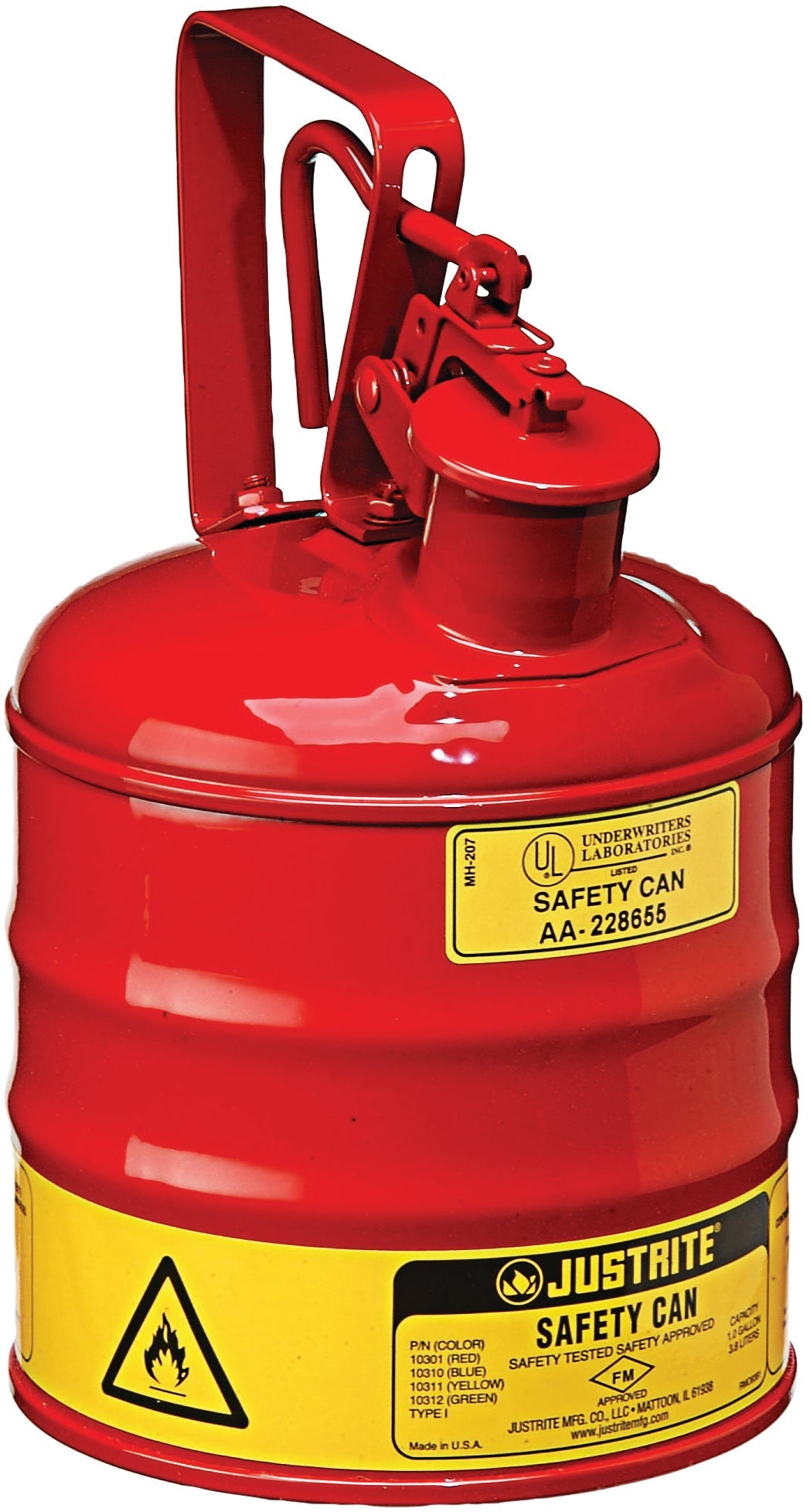 Sicherheitsbehälter Stahlblech pulverbeschichtet Rot, Inhalt: 4 Liter, Stahlblech pulverbeschichtet glatt