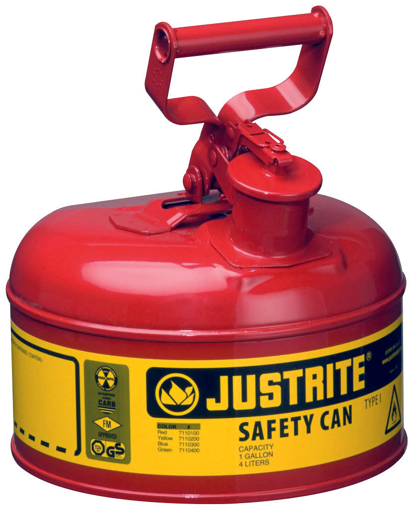 Récipient de sécurité tôle d'acier revêtu époxy rouge, contenu: 4 litres, tôle d'acier revêtement par poudre lisse