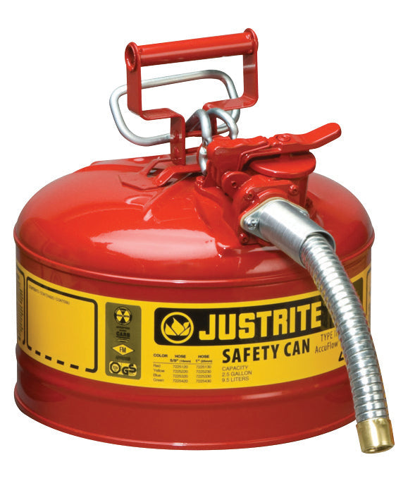 Sicherheitsbehälter Stahl pulverbeschichtet Rot, Inhalt: 4 Liter, Schlauch, Stahlblech pulverbeschichtet glatt
