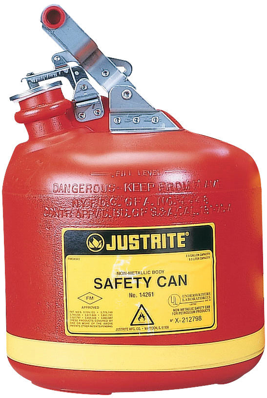 Récipient de sécurité polyéthylène rouge, contenu: 9,5 litres, polyéthylène