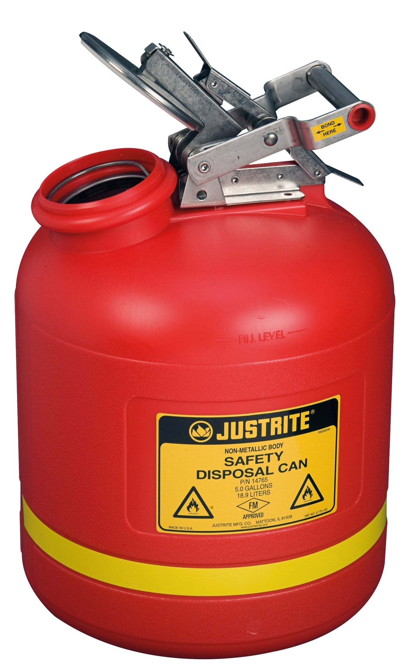 Sicherheits-Sammelbehälter Polyethylen Rot, Inhalt: 19 Liter, Polyethylen