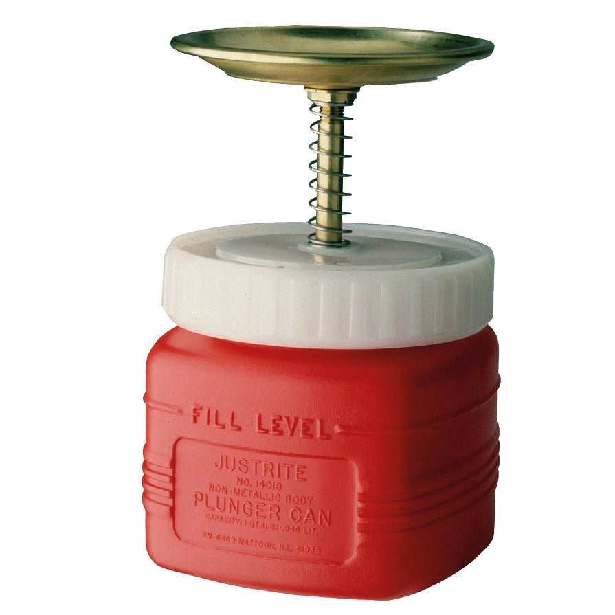 Plunger can PE red, 1 L, polyethylen
