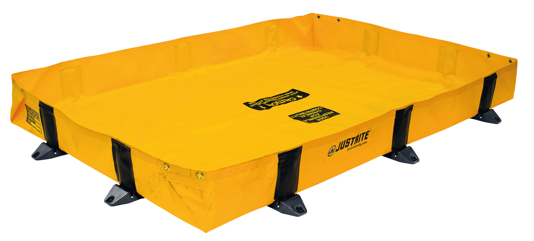 Spill containment sump without grid 1400x2600x200, textile PVC coated