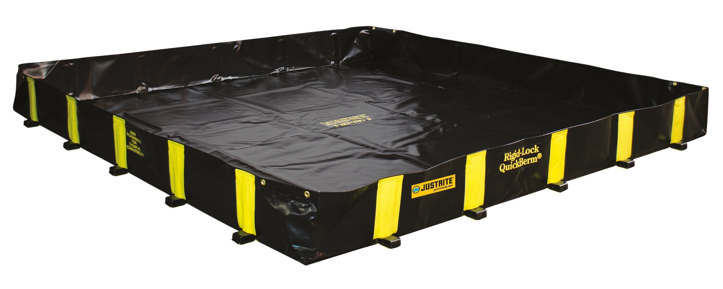 Spill containment sump passable without grid 2600x2600x305, textile PVC coated