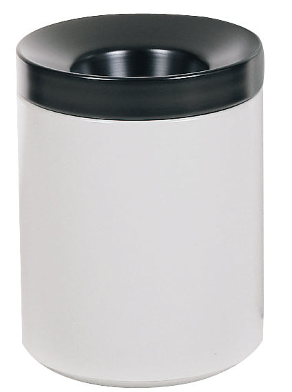 Self-extinguishing paper bin sh.steel white/black, 30 L, sheet steel