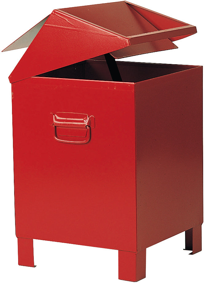 Disposal bin sh.steel red, 73 L, sheet steel painted