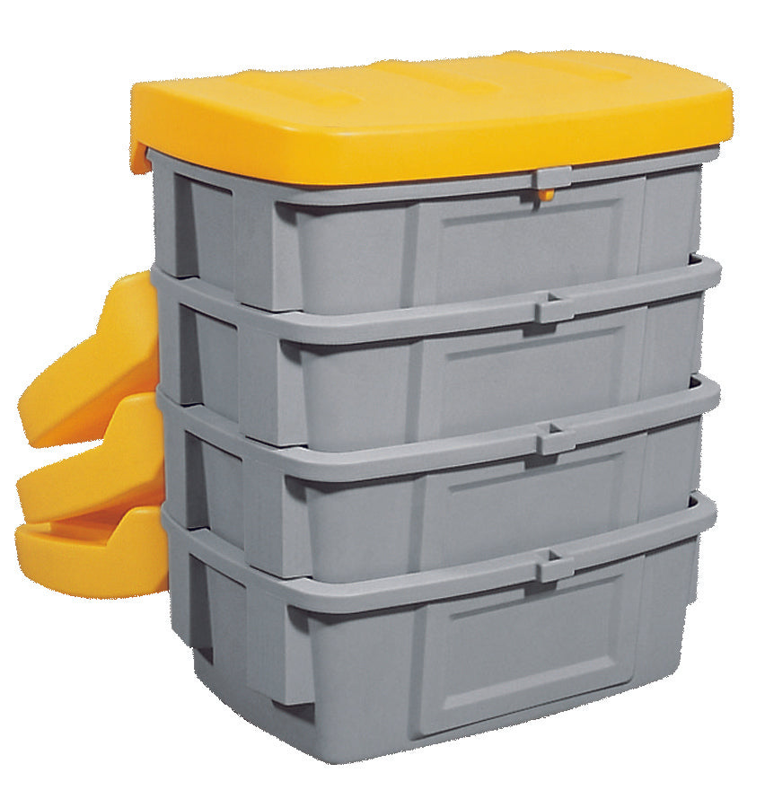 Grit container PE without dispensing hatch yellow, 200 L, polyethylen