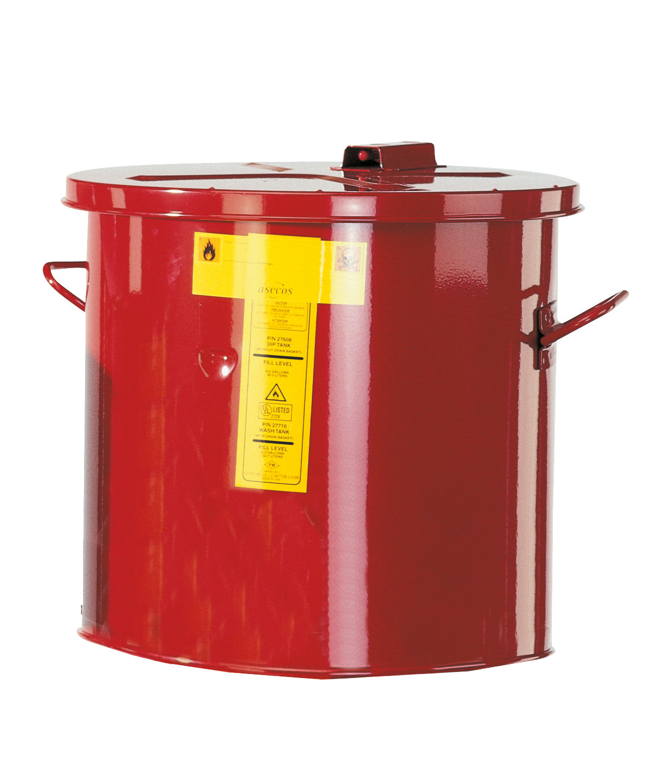 Cleaning container sh.steel red, 30 L, sheet steel galvanized and powder coated