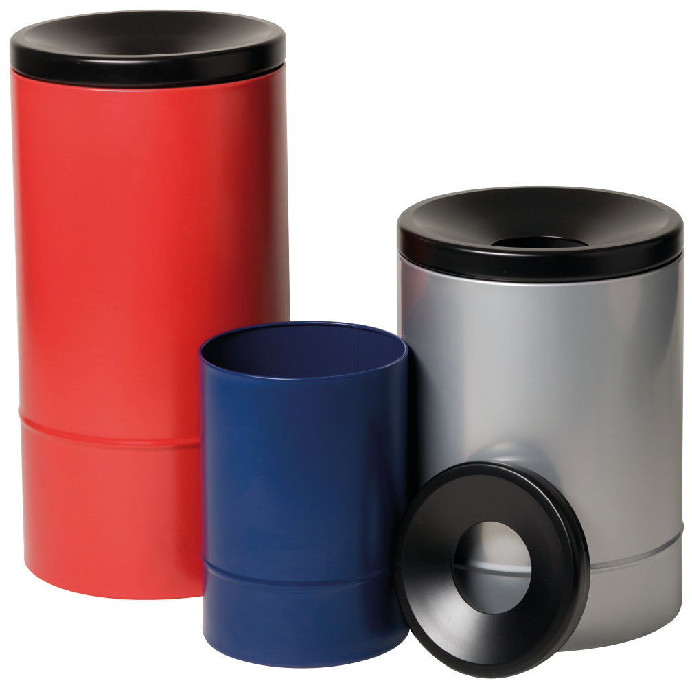 Self-extinguishing paper bin steel red, 50 L, steel powder-coated smooth