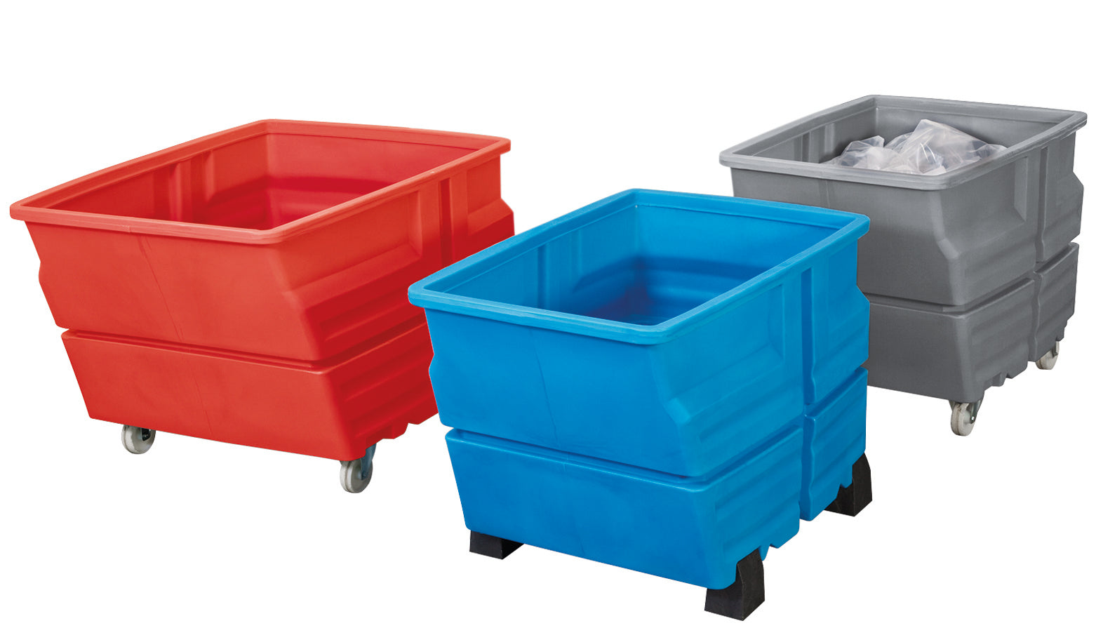 Multipurpose container PE blue with feet, 600 L, 1240x845x825, polyethylen