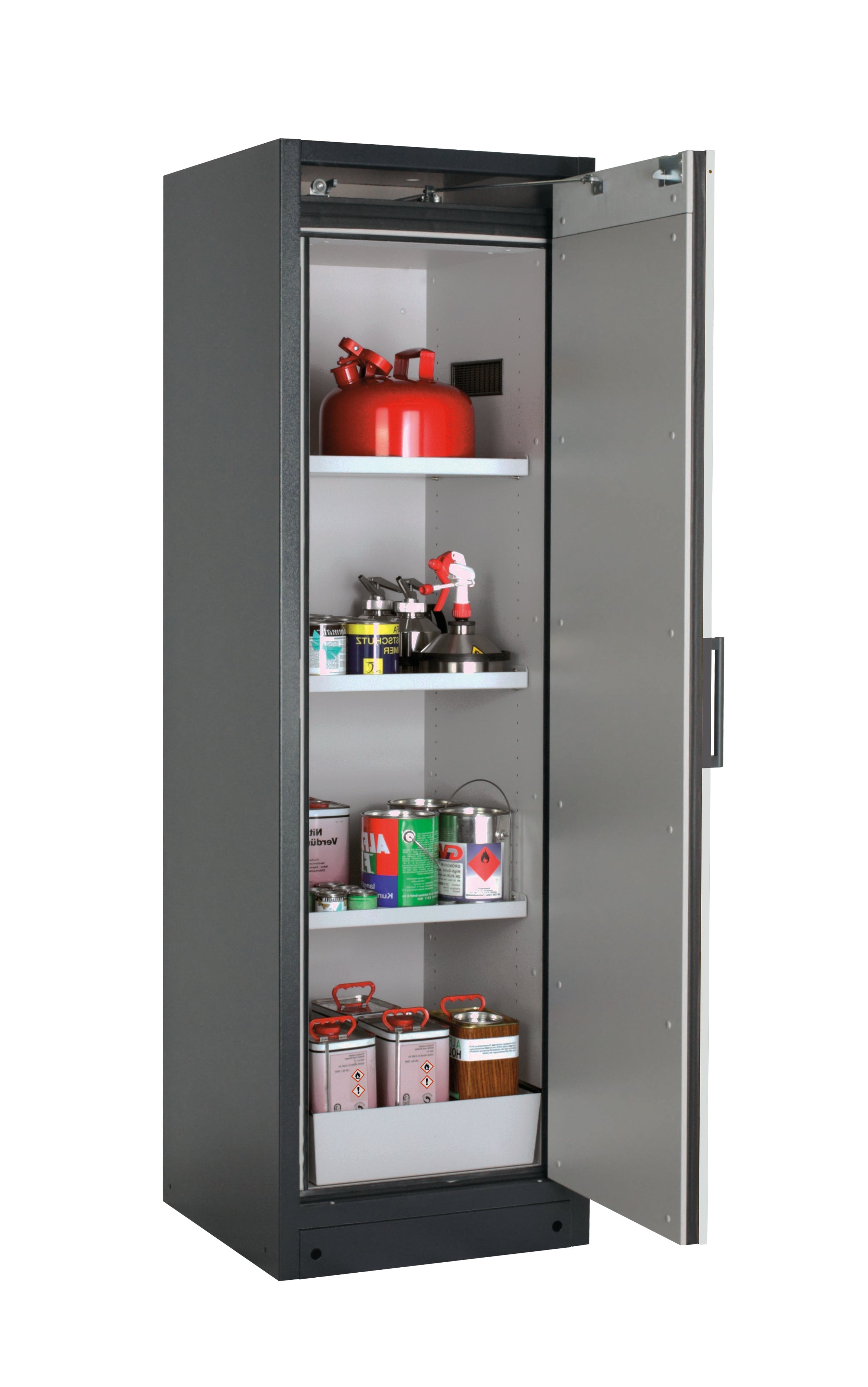 Typ 90 Sicherheitsschrank Q-PEGASUS-90 Modell Q90.195.060.WDACR in lichtgrau RAL 7035 mit 3x Fachboden Standard (Stahlblech)