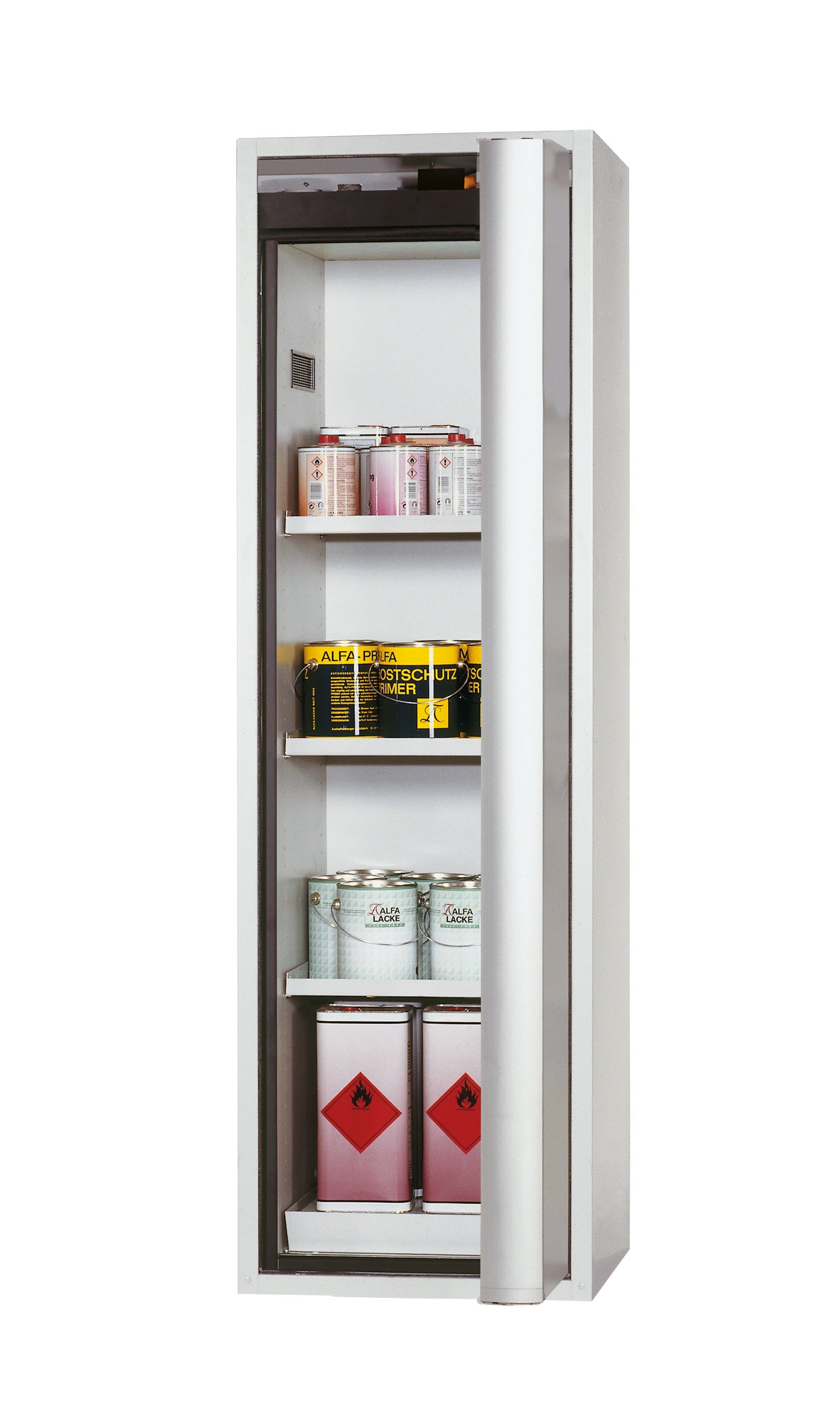Typ 90 Sicherheitsschrank S-PHOENIX Vol.2-90 Modell S90.196.060.FDACR in lichtgrau RAL 7035 mit 3x Fachboden Standard (Stahlblech)