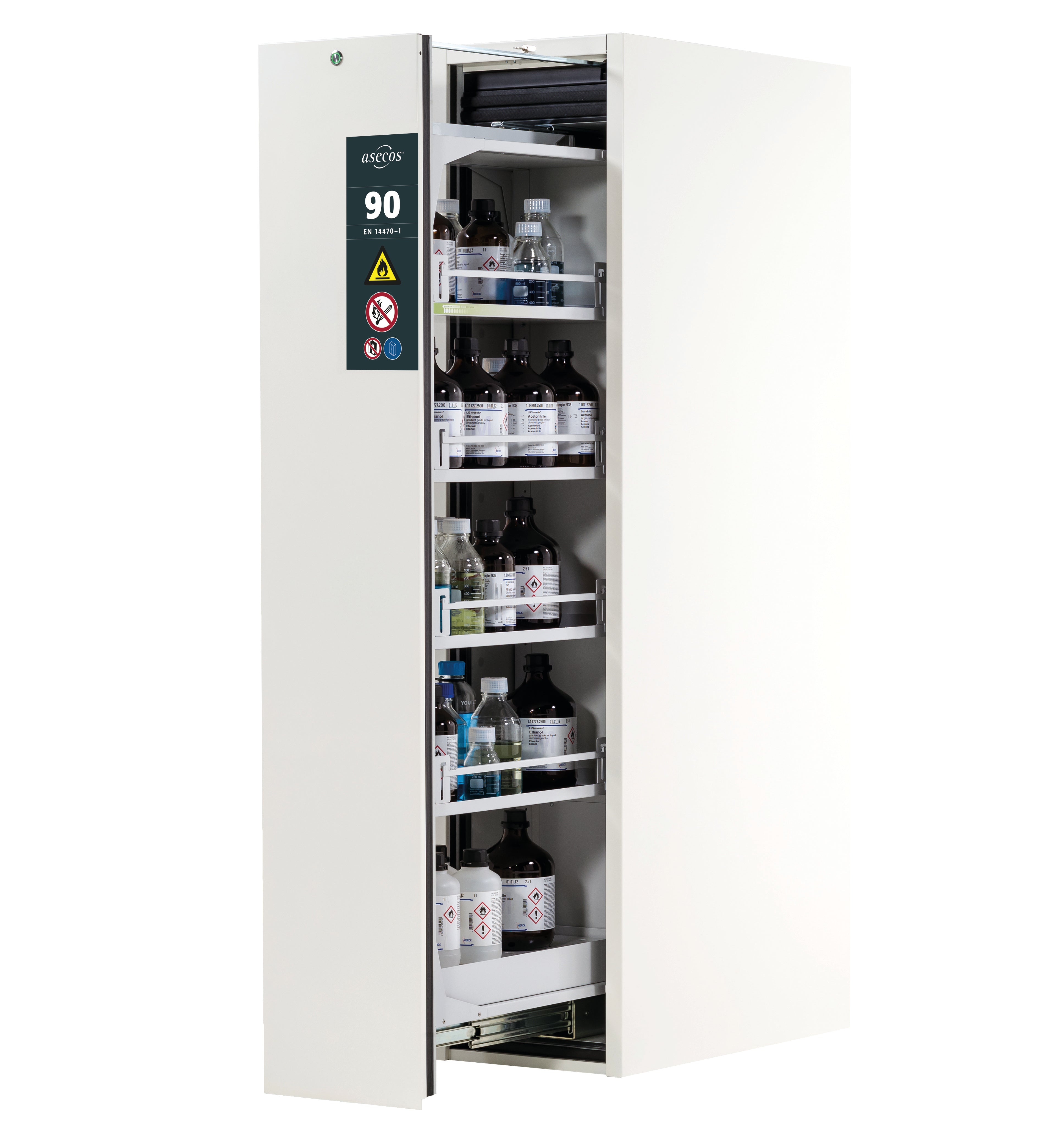 Type 90 safety cabinet V-MOVE-90 model V90.196.045.VDAC:0012 in laboratory white (similar to RAL 9016) with 4x standard shelves (sheet steel)
