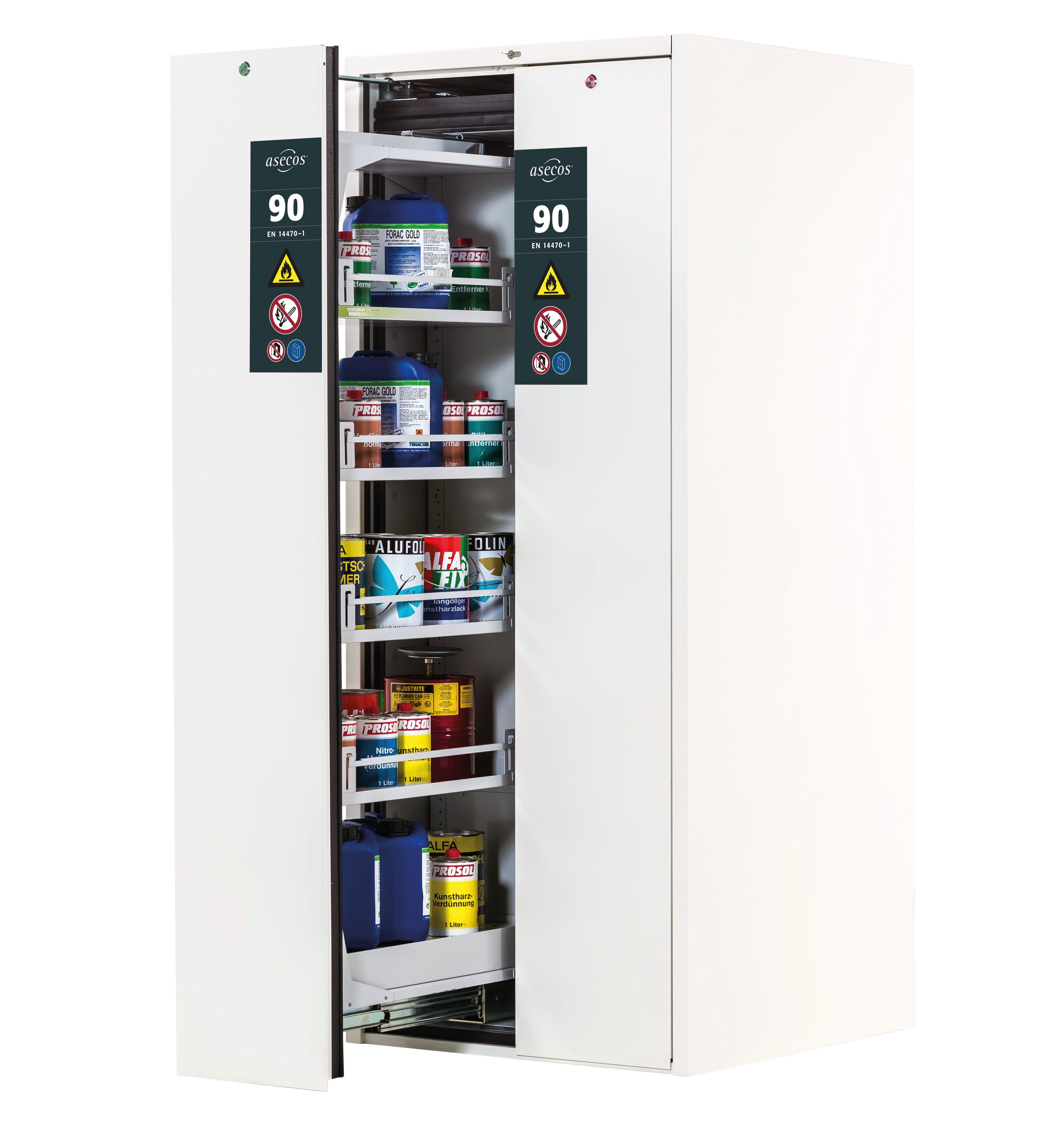 Type 90 safety cabinet V-MOVE-90 model V90.196.081.VDAC:0012 in laboratory white (similar to RAL 9016) with 4x standard shelves (sheet steel)