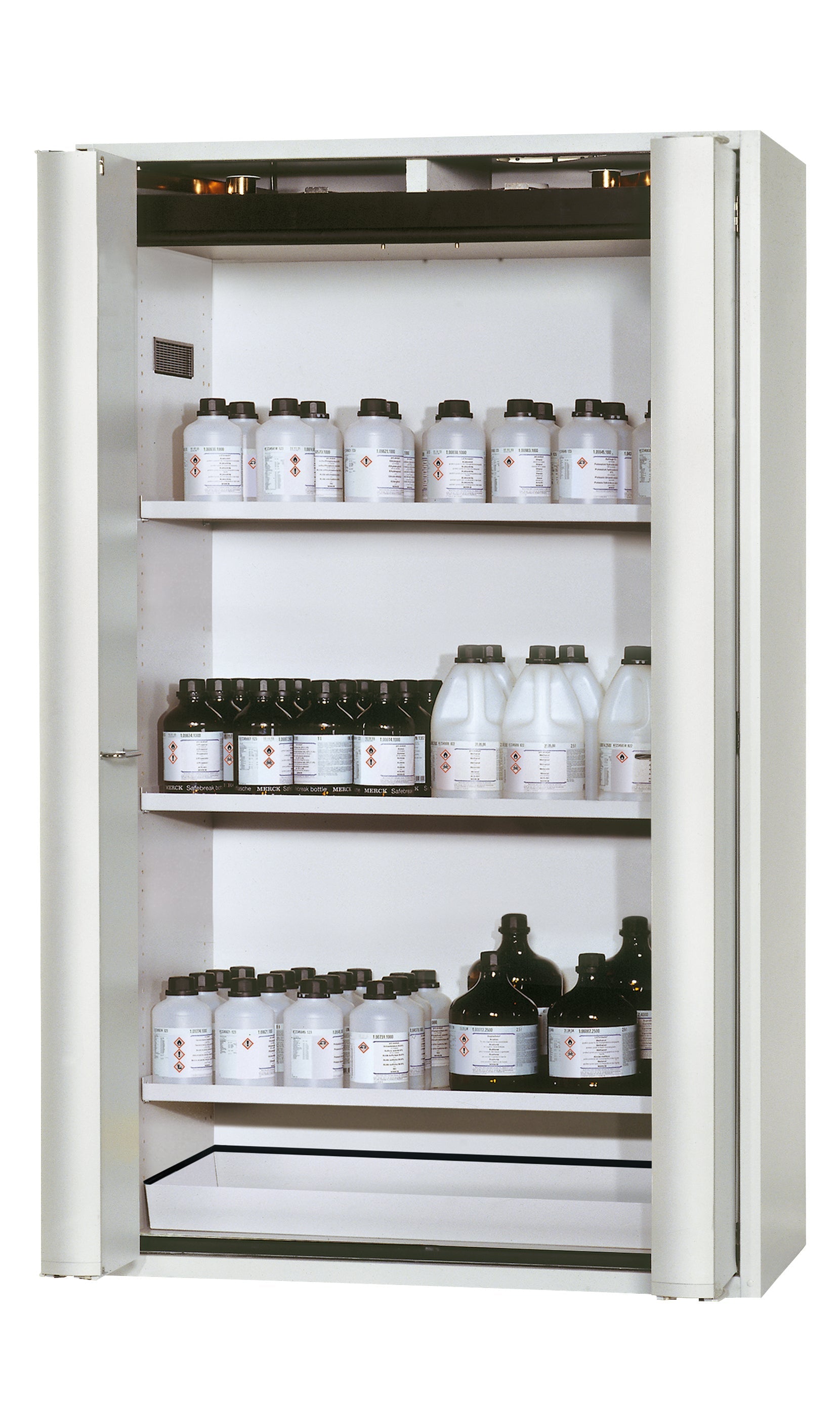 Type 90 Armoires de sécurité S-PHOENIX-90 modèle S90.196.120.FDAS en gris clair RAL 7035 avec 3x étagères standard (tôle d'acier)