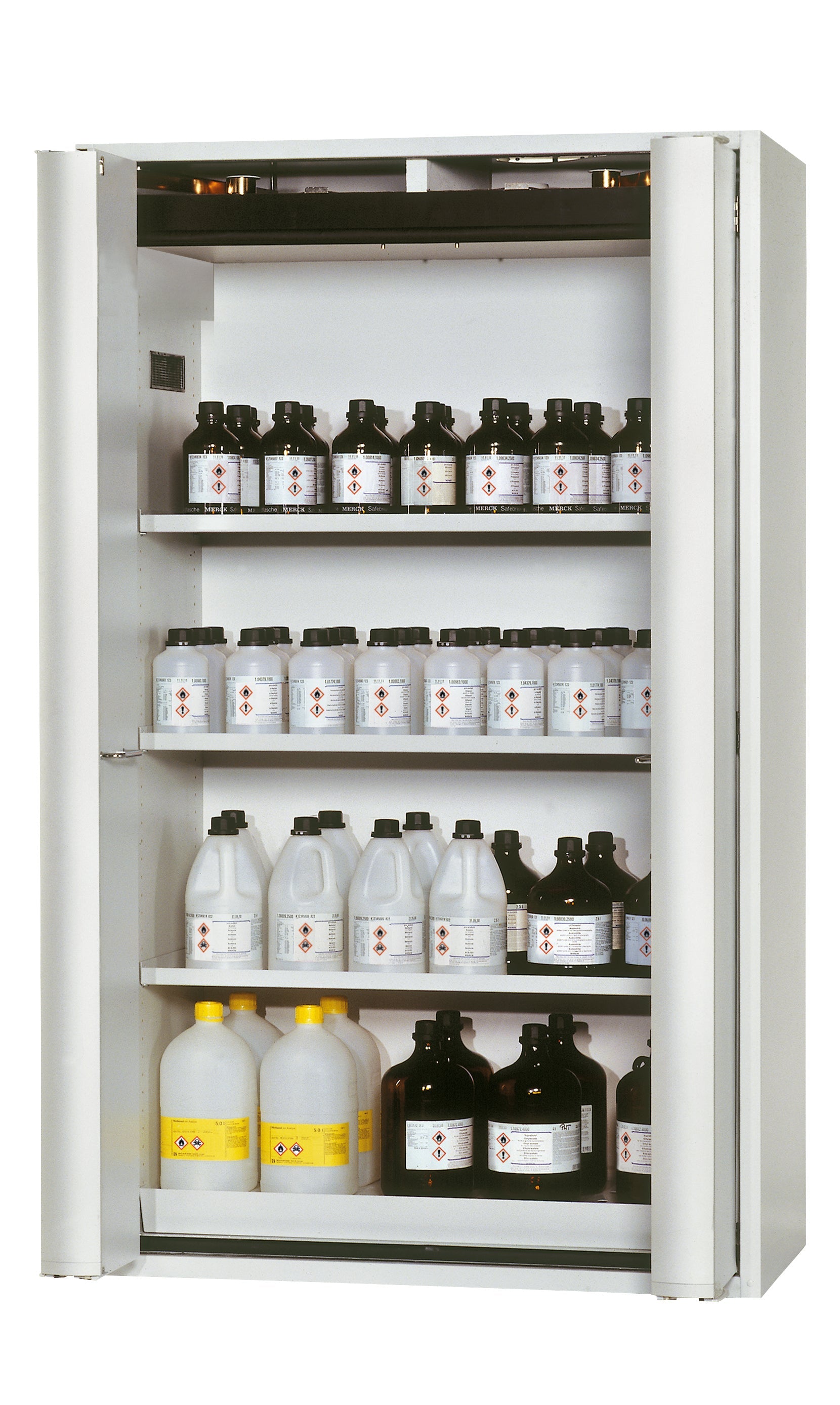 Type 90 Armoires de sécurité S-PHOENIX-90 modèle S90.196.120.FDAS en gris clair RAL 7035 avec 4x étagères standard (acier inoxydable 1.4301)