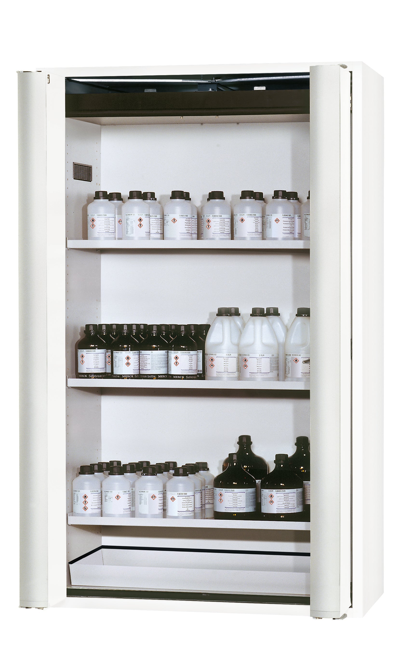 Type 90 safety cabinet S-PHOENIX Vol.2-90 model S90.196.120.FDAC in laboratory white (similar to RAL 9016) with 3x standard shelves (sheet steel)