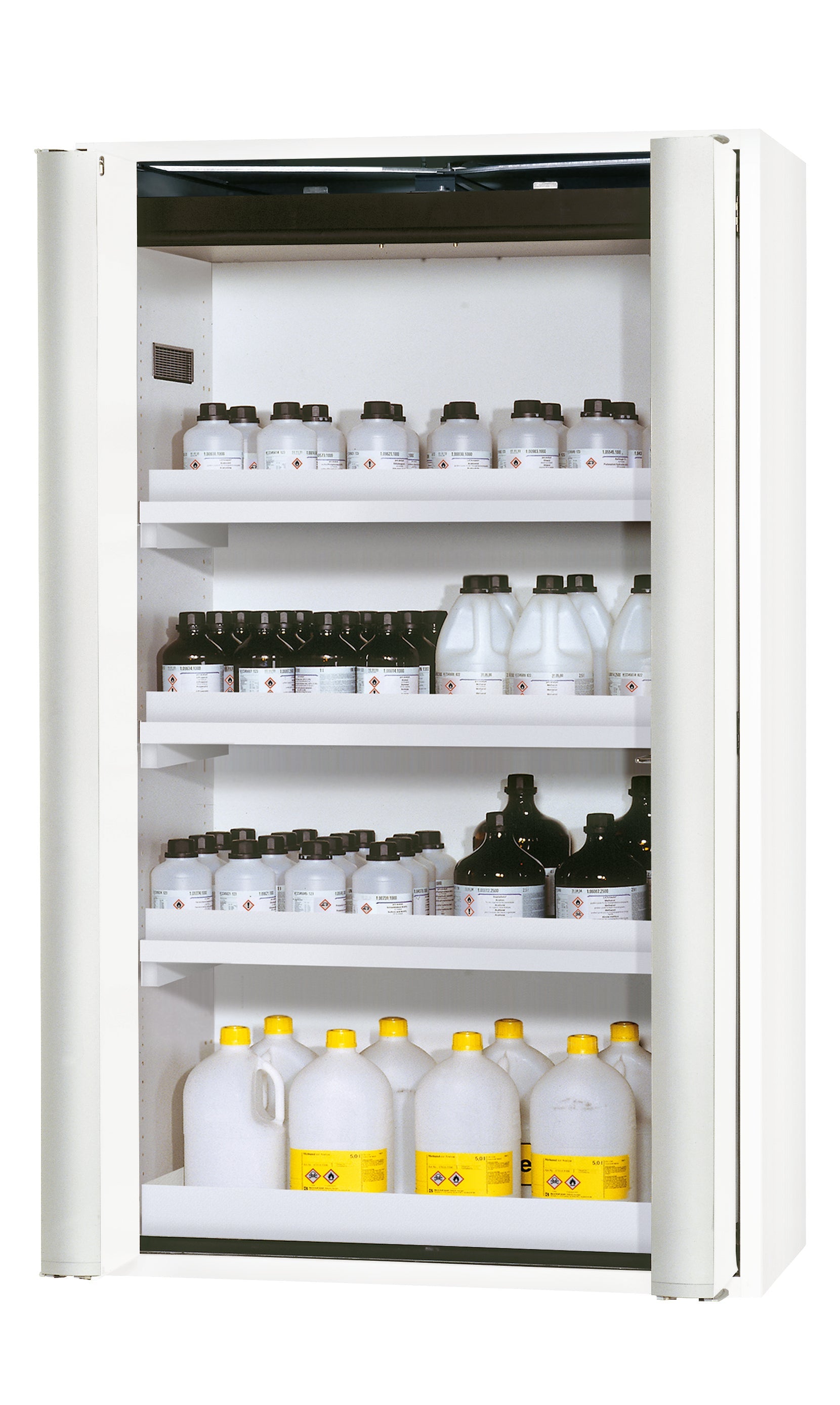 Type 90 safety cabinet S-PHOENIX Vol.2-90 model S90.196.120.FDAC in laboratory white (similar to RAL 9016) with 3x standard tray base (polypropylene)