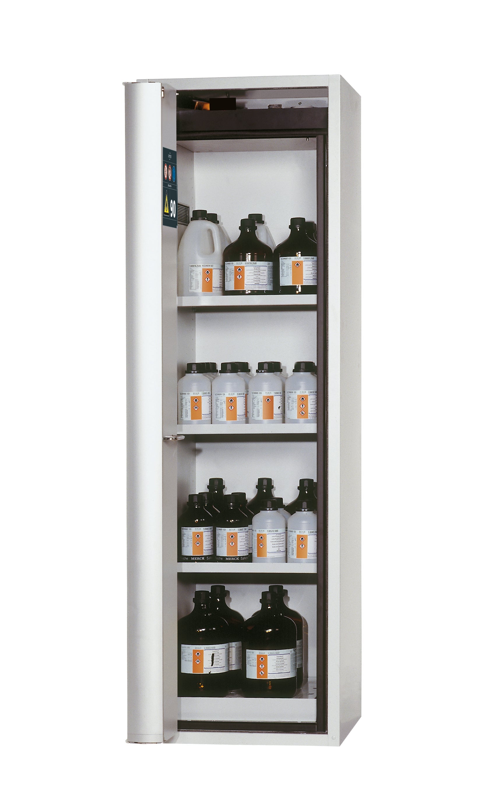 Typ 90 Sicherheitsschrank S-PHOENIX Vol.2-90 Modell S90.196.060.FDAC in lichtgrau RAL 7035 mit 3x Fachboden Standard (Stahlblech)