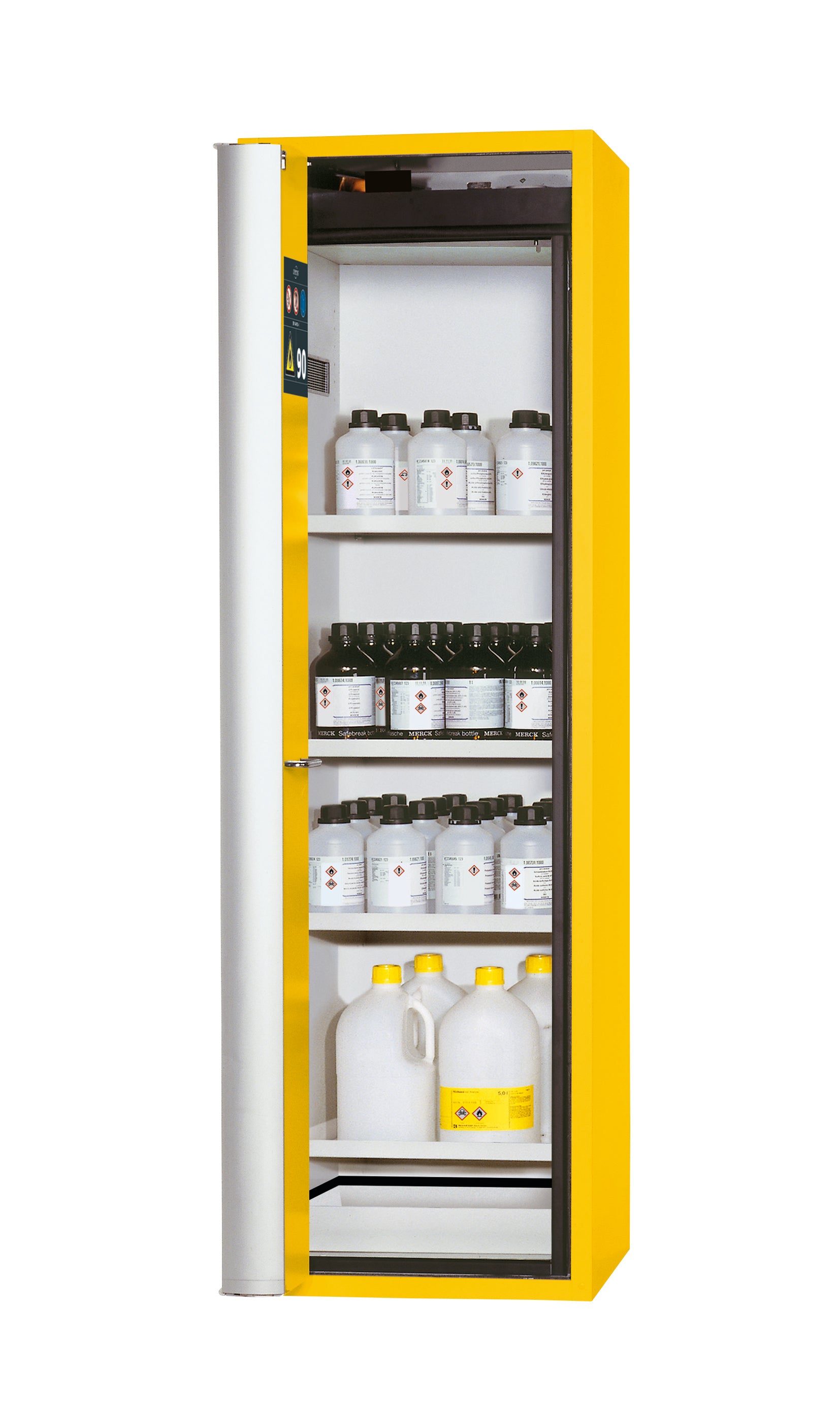 Typ 90 Sicherheitsschrank S-PHOENIX Vol.2-90 Modell S90.196.060.FDAC in sicherheitsgelb RAL 1004 mit 4x Fachboden Standard (Stahlblech)