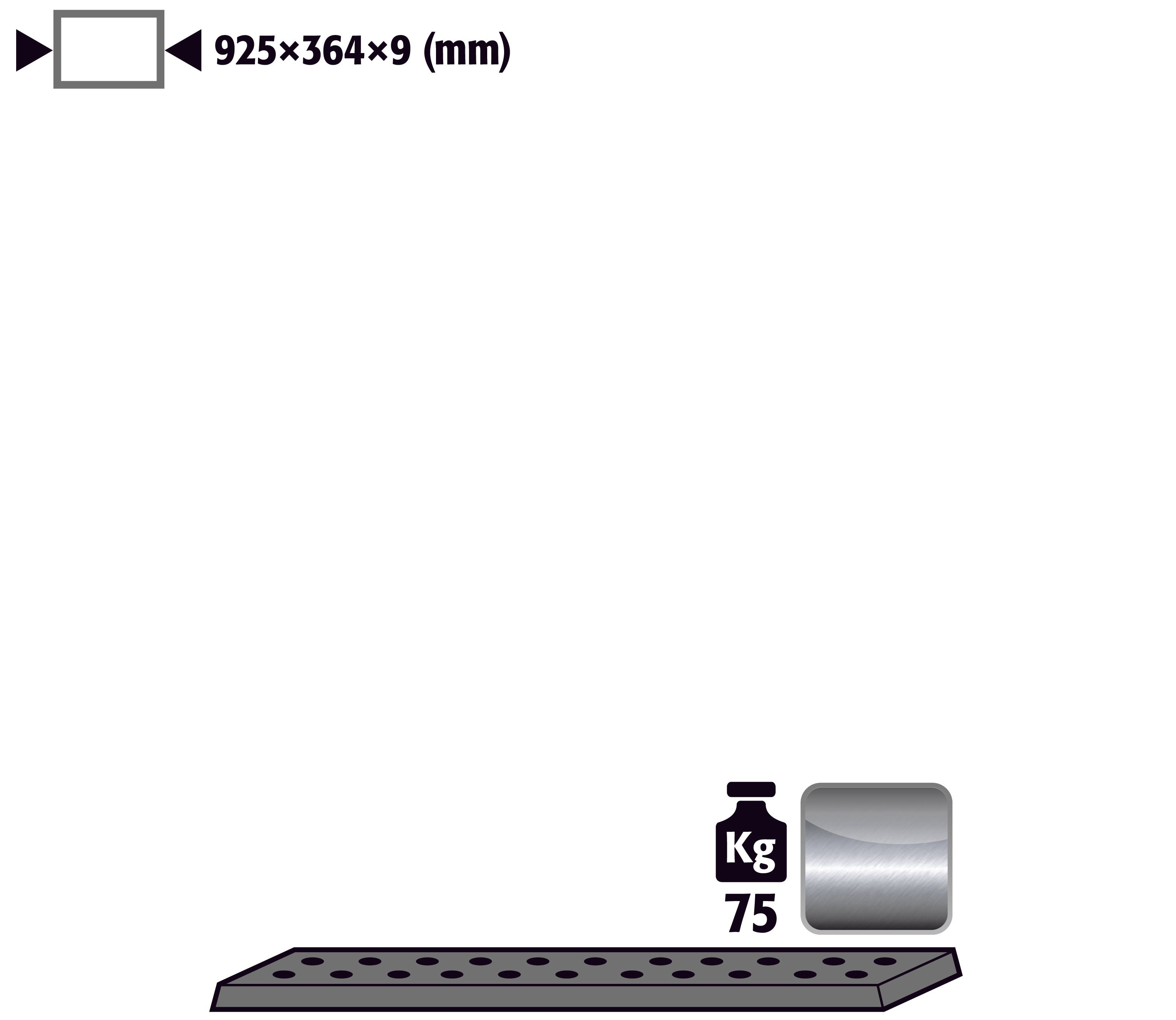 Lochblecheinsatz Standard Höhe = 9 mm für Modell(e): UB90 mit Breite 1100 T=500 mm, Edelstahl 1.4016 roh