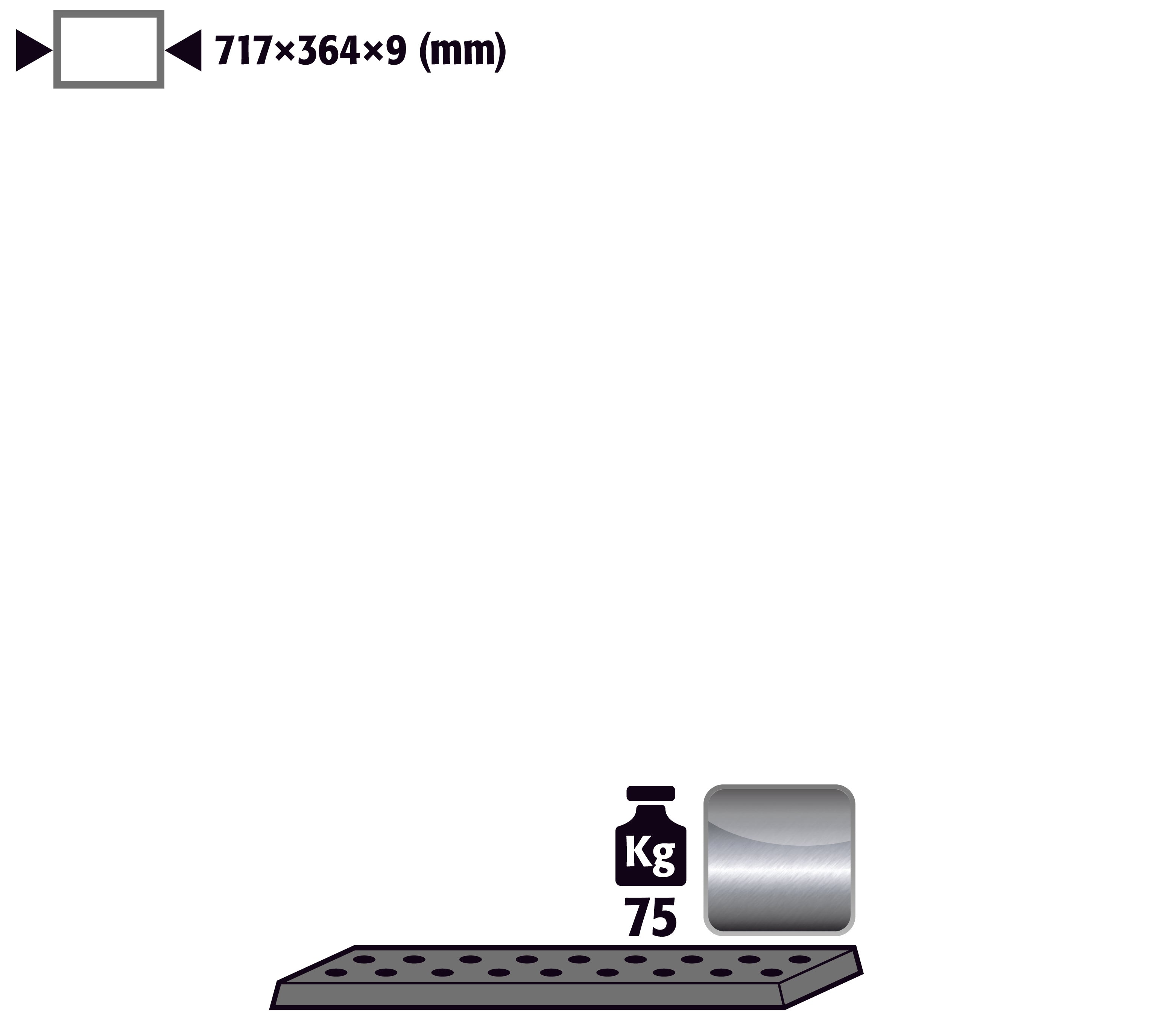 Lochblecheinsatz Standard für Unterbauschränke mit einer Breite von 890 mm für Modell(e): UB90 mit Breite 890/1400 T=500 mm, Edelstahl 1.4016 roh