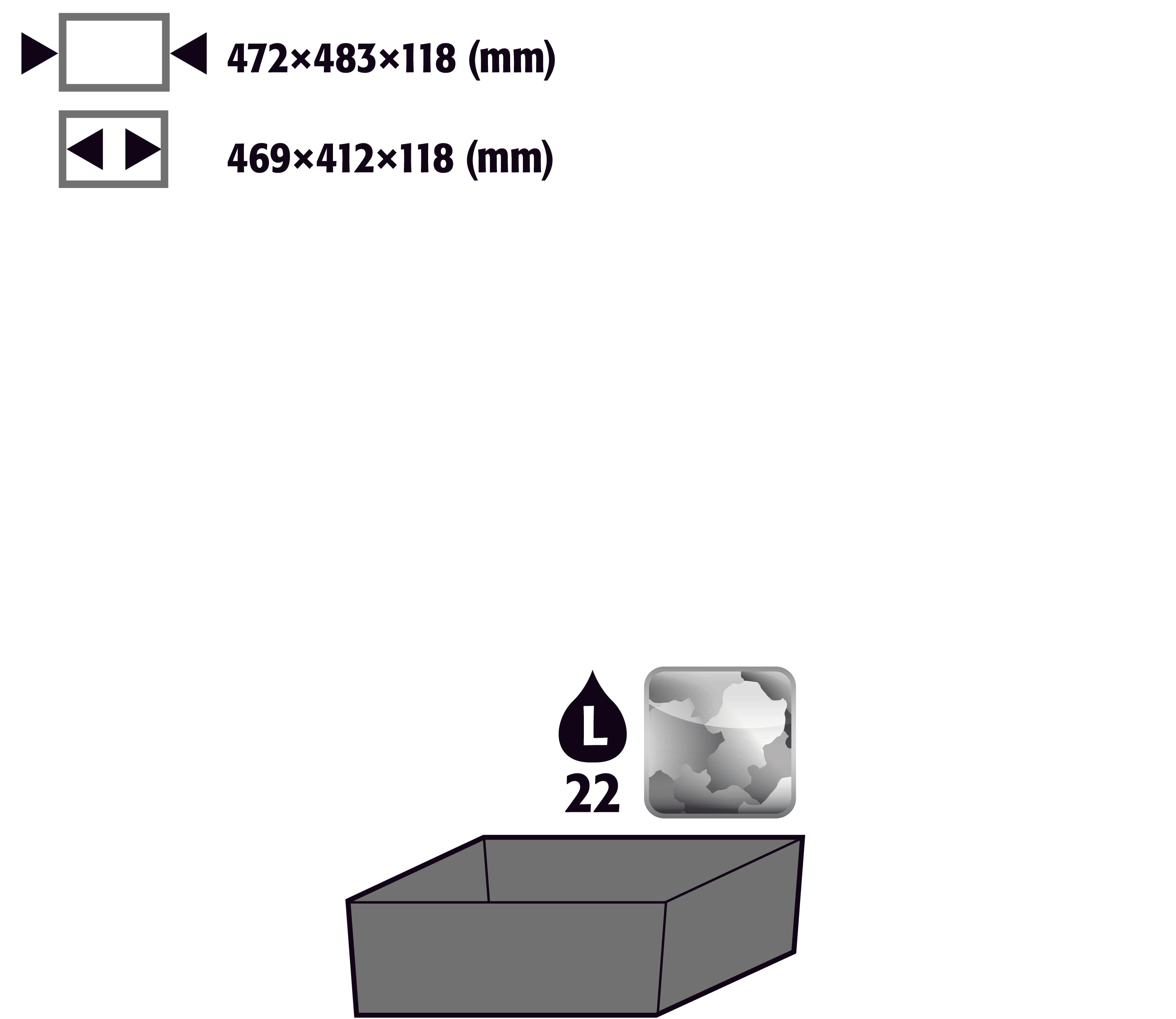 Bac de rétention au sol STAWA-R (volume: 22,00 litres) pour modèle(s): Armoires pour produits chimique d'une largeur de 545 mm, tôle d'acier galvanisé