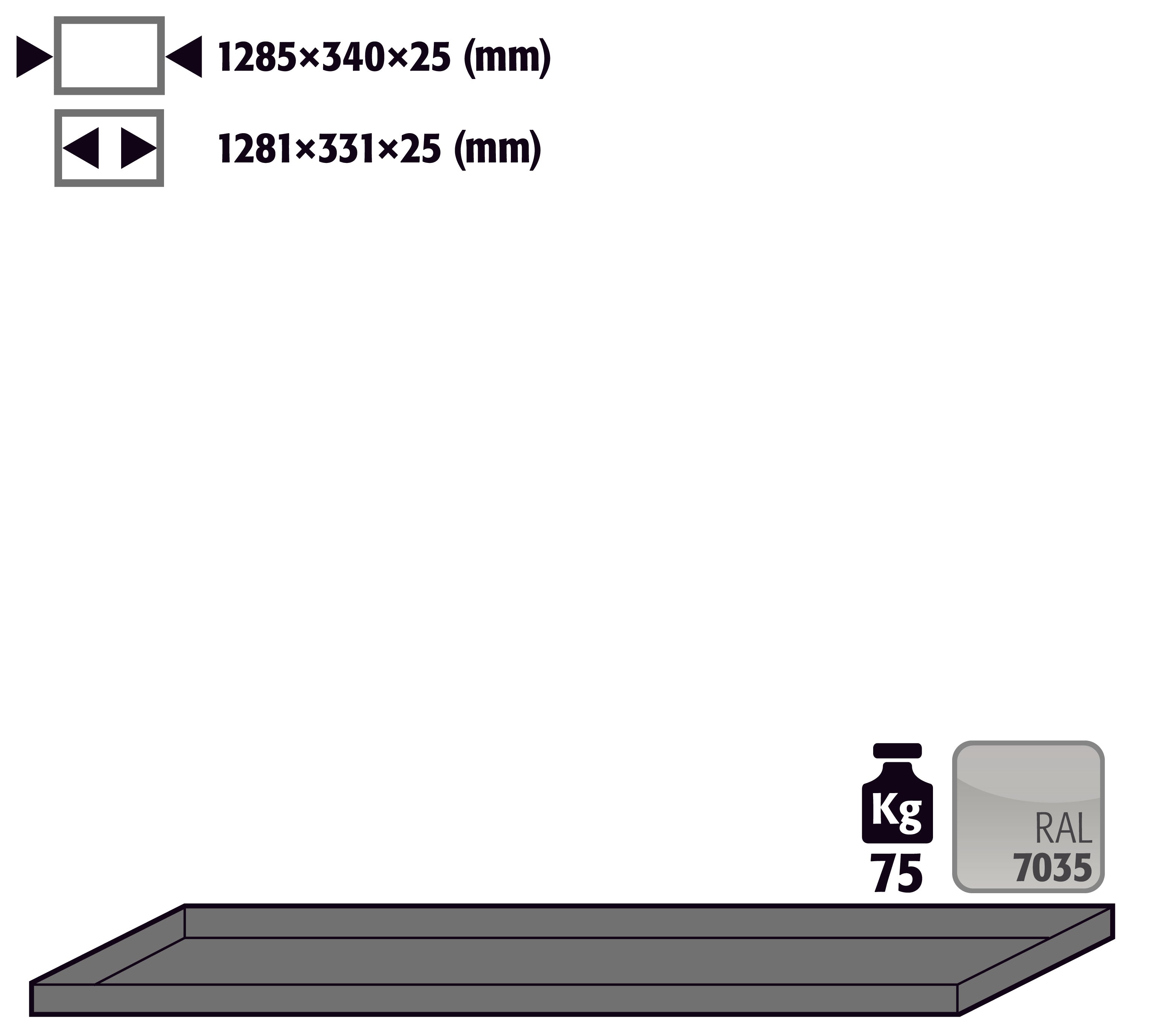 Fachboden Standard für Modell(e): G30 mit Breite 1400 mm, Stahlblech pulverbeschichtet glatt