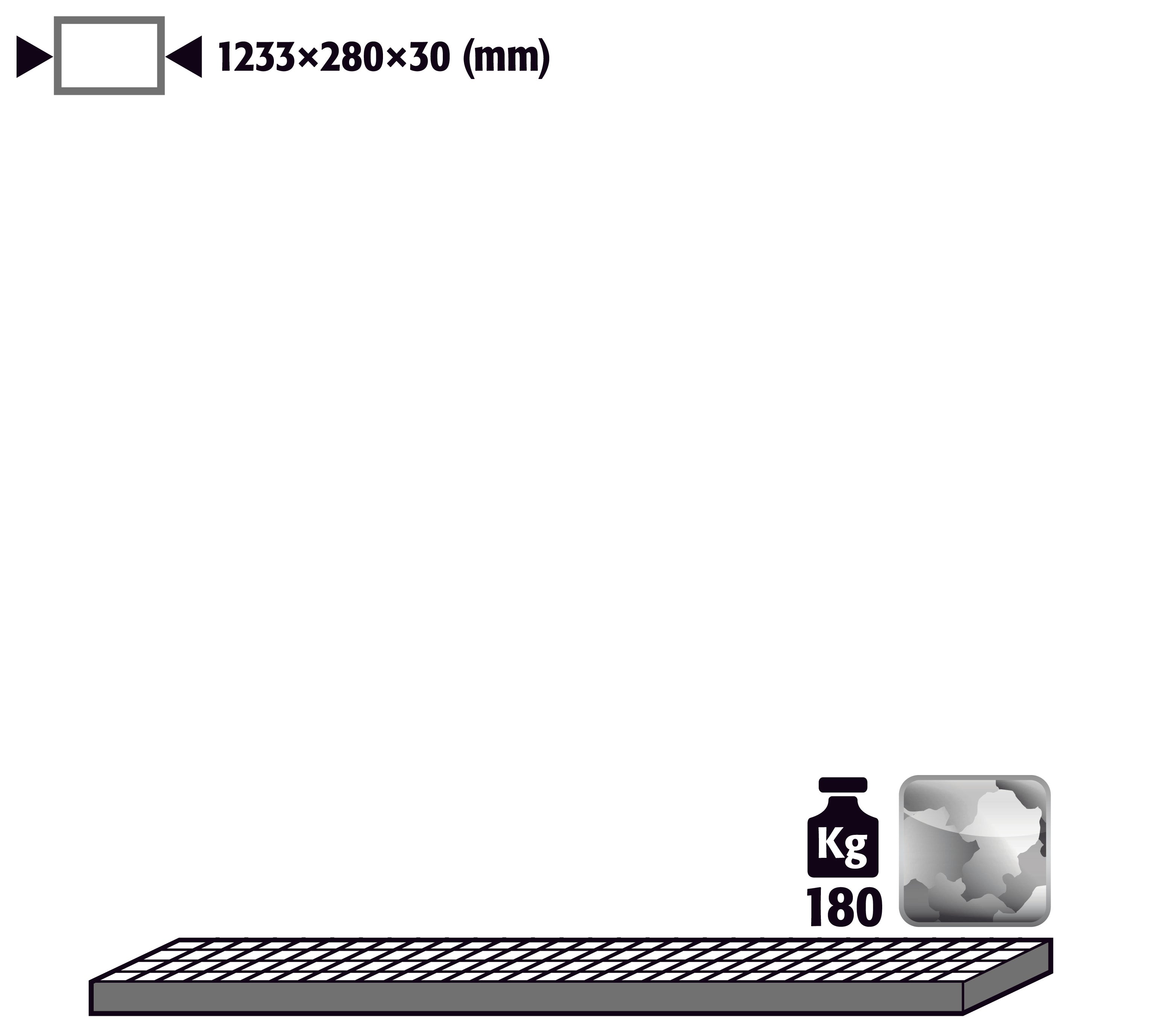 Caillebotis comme niveau de stockage pour modèle(s): G30 avec une largeur de 1400 mm, acier galvanisé