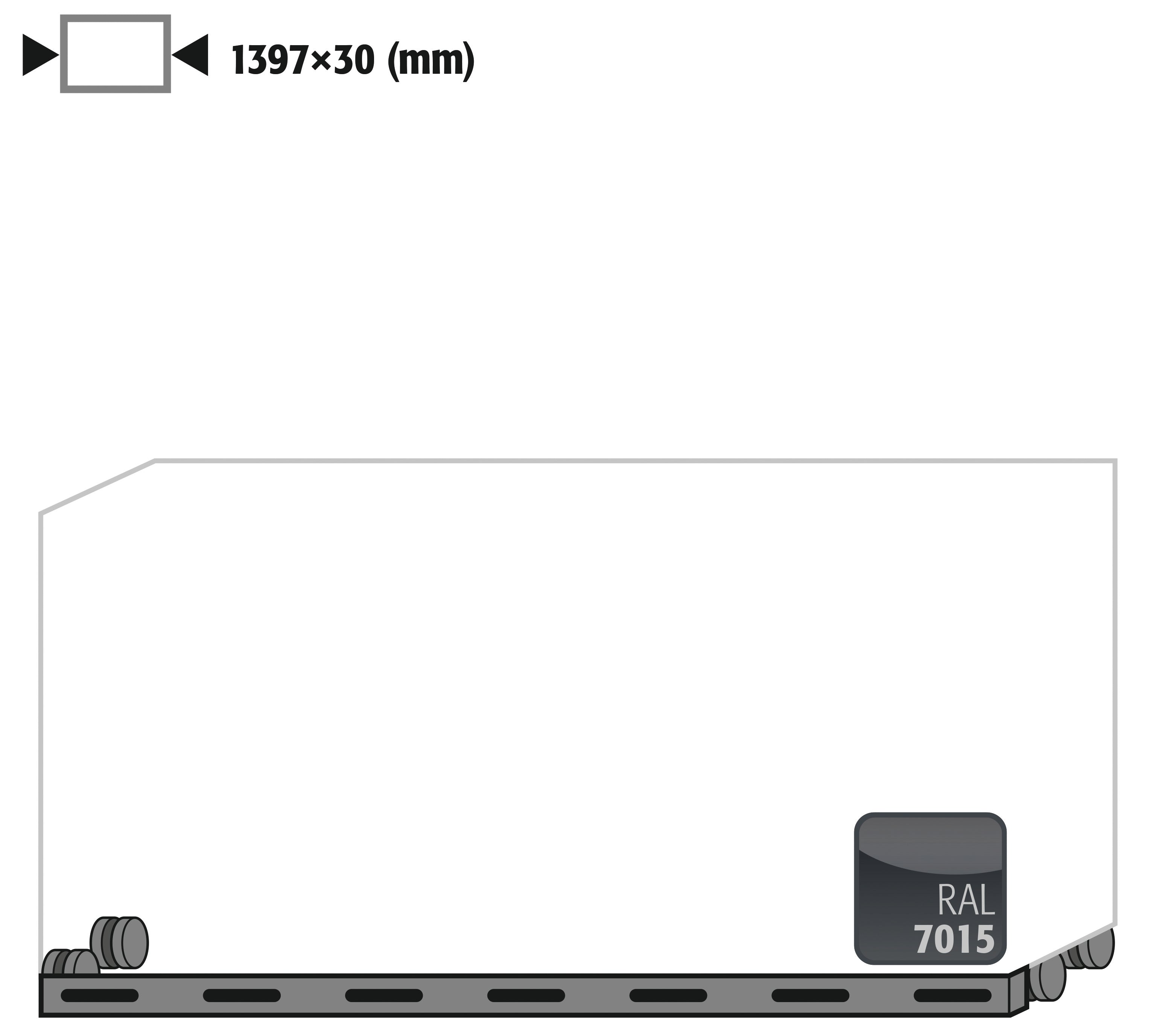 Roulettes avec plinthe hauteur = 30 mm pour modèle(s): UB90, K90 avec largeur 1400 mm, tôle d'acier revêtement par poudre lisse