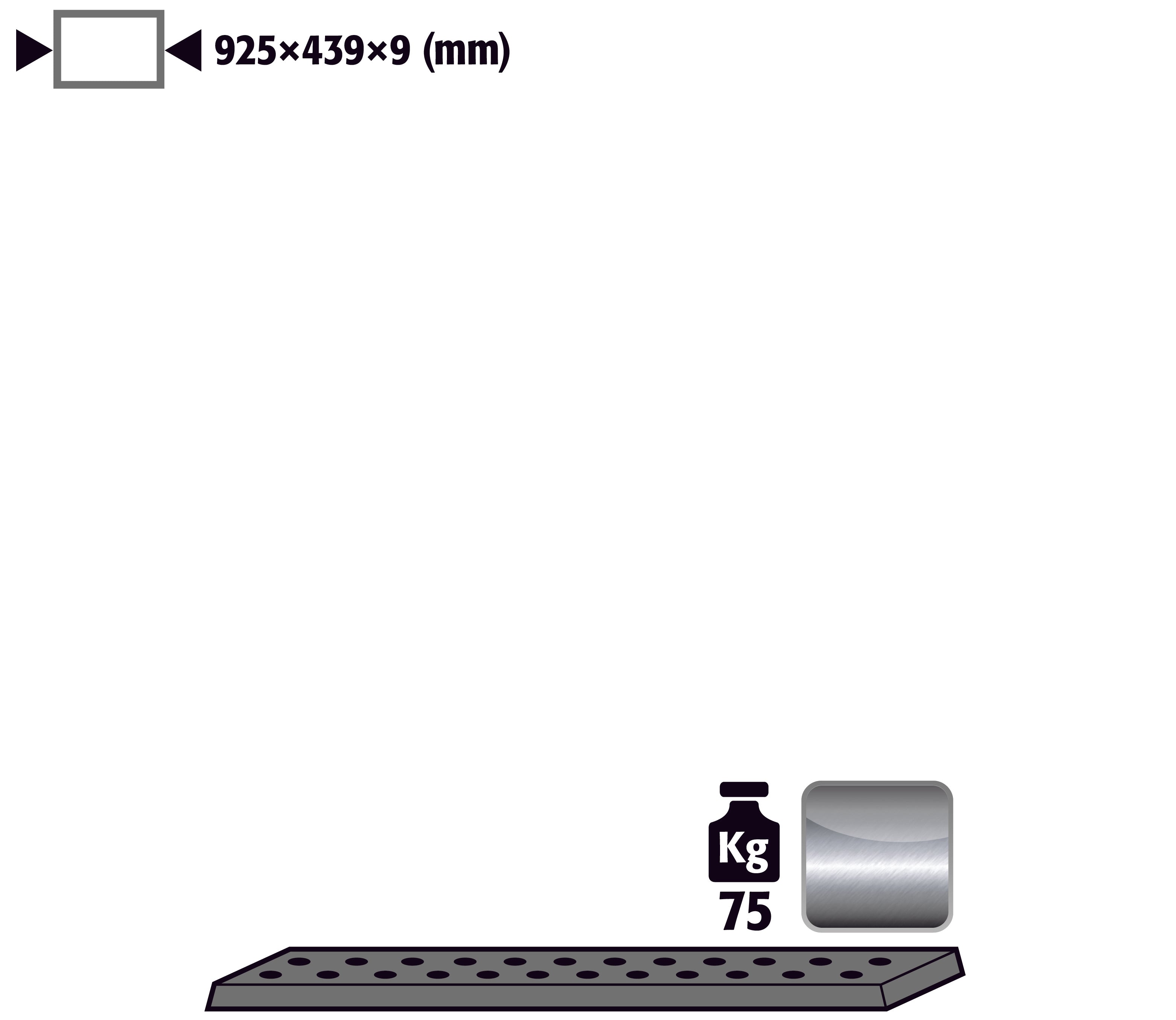 Tôle perforée standard pour modèle(s): UB90, UB30 avec largeur 1100 mm, acier inoxydable 1.4016 brut