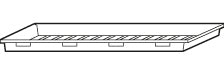 Einlegewanne für Fachboden (Volumen: 18,00 Liter) für Modell(e): Q90, S90, C mit Breite 1100 mm, Polyethylen roh
