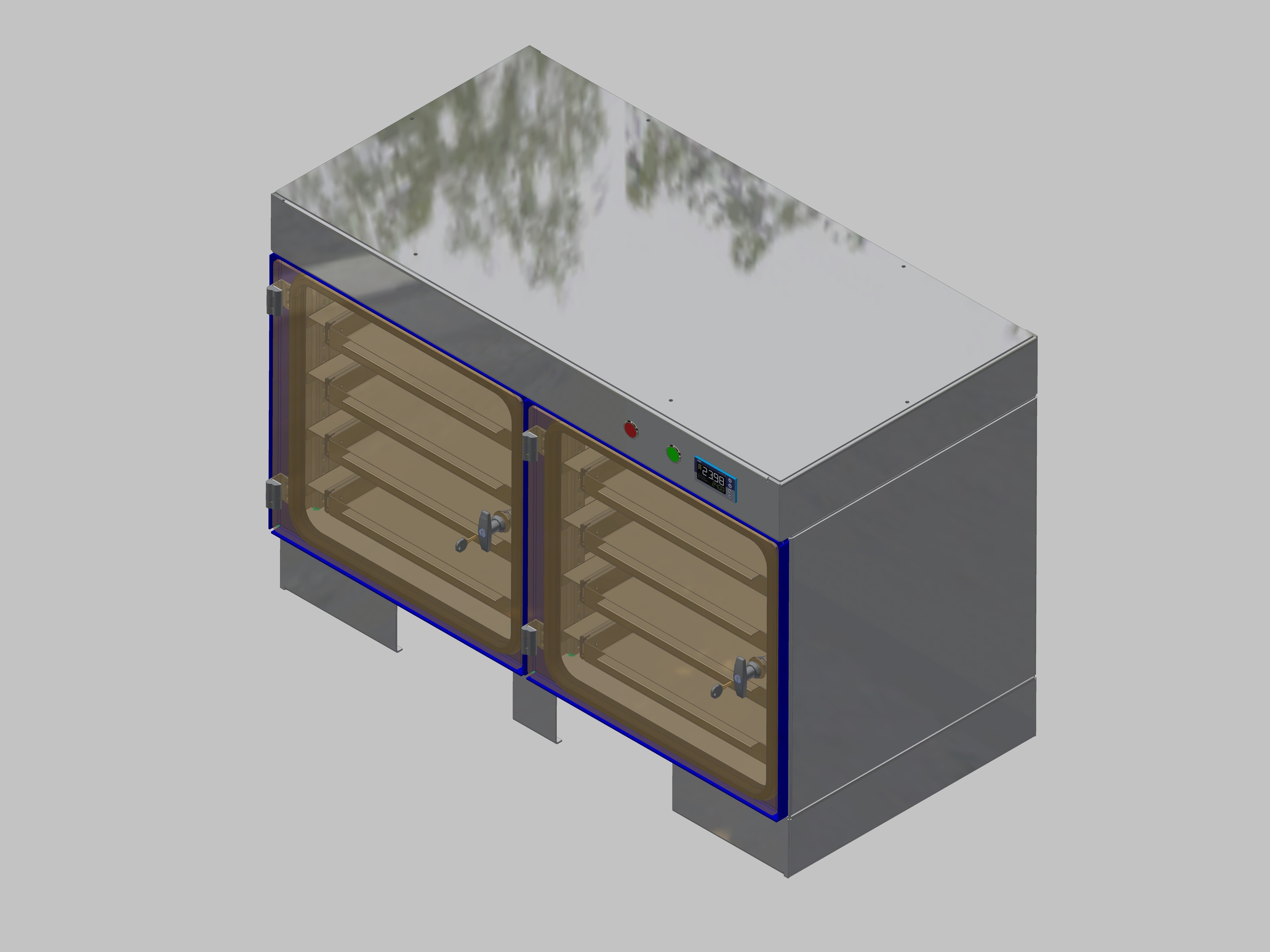 Armoire de rangement sèche-ITN-1200-2 avec 4 tiroirs par compartiment et conception de base accessible avec des pieds réglables