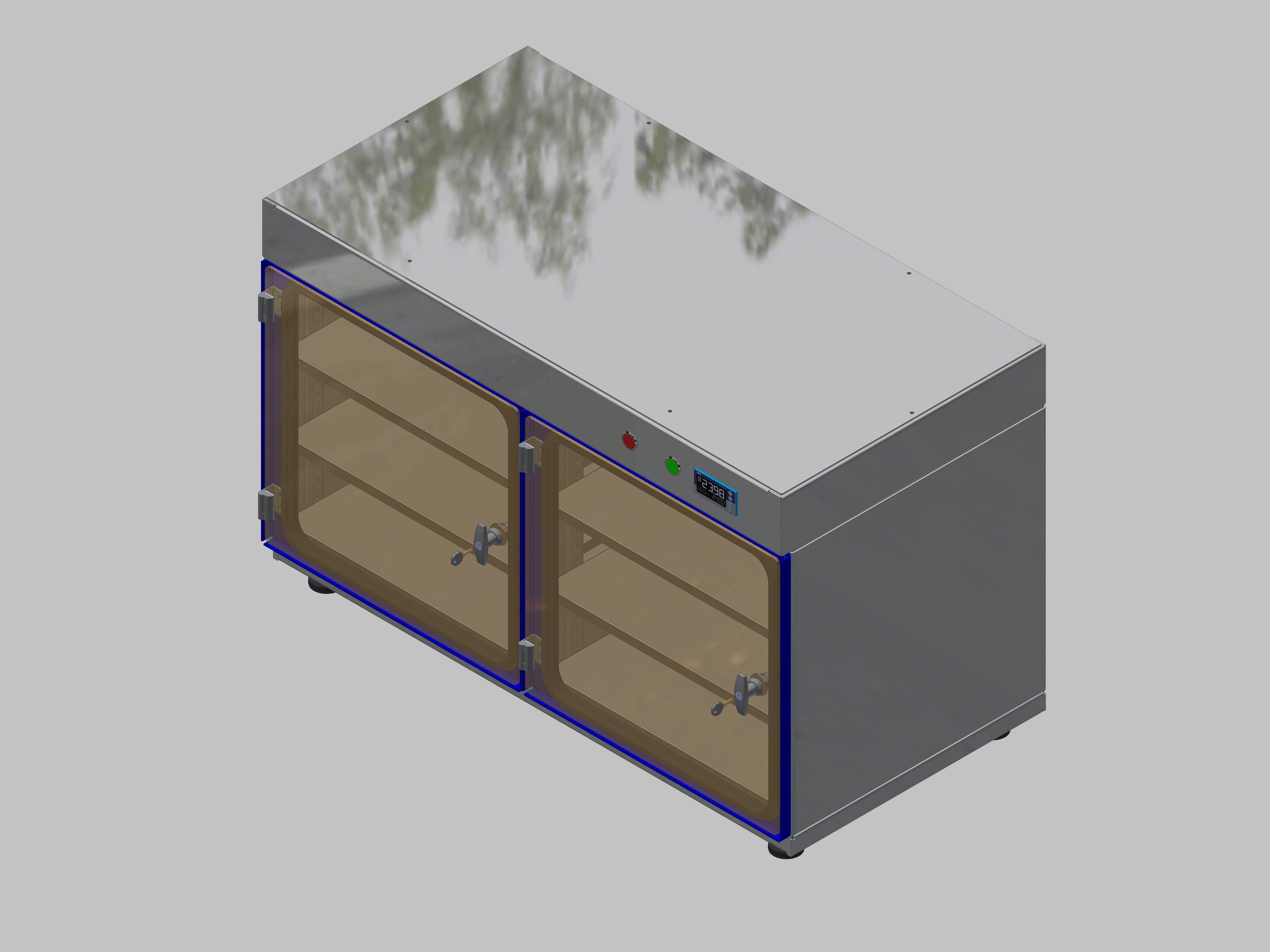 Armoire de stockage à sec-ITN-1200-2 avec 3 étagères par compartiment et conception de base avec pieds réglables